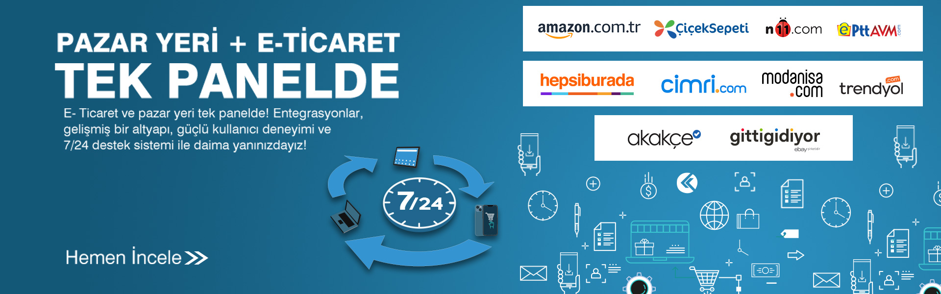 Pazar yeri E Ticaret Tek Panelde